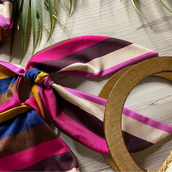 Zimmermann Striped Cutout Scarf Tie One Piece Swimsuit - Picture 12 of 15